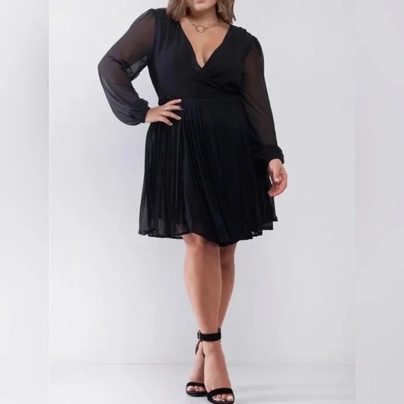 Haute Curve | Dresses | Haute Curve Long Sleeve Semi Sheer Pleated Wrap Dress Black Plus X New | Poshmark Haute Curve | Dresses | Haute Curve Long Sleeve Semi Sheer Pleated Wrap Dress Black Plus X New | Poshmark
